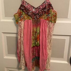 Vintage Y2K flowy patchwork tank top